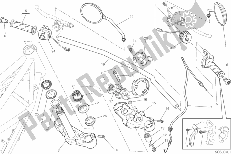 All parts for the Handlebar And Controls of the Ducati Scrambler Sixty2 Thailand USA 400 2016